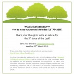 CALL FOR ARTICLES 5th issue of The Leaf!